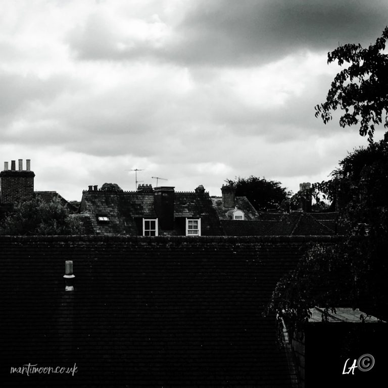 Photo of the week. Black and White image of chimney tops overlooking Salisbury, Wiltshire.
